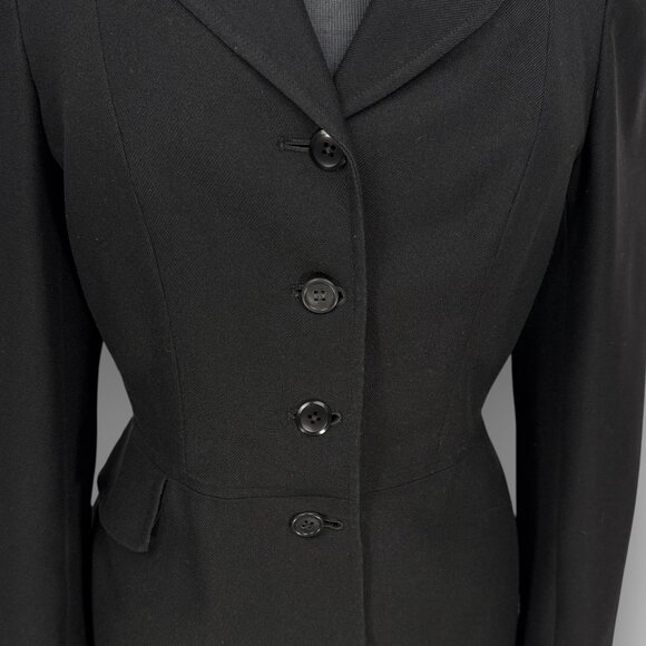 Harry Hall Womens Equestrian Riding Jacket Black 4 Button Made in England Lined - Picture 5 of 15